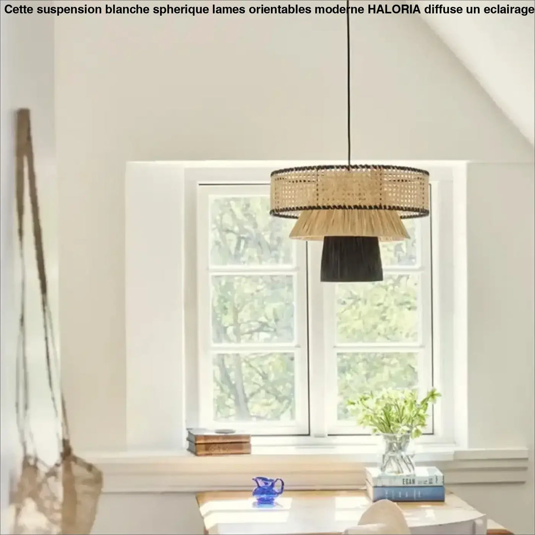 Suspension luminaire en rotin tressé au style nordique et élégant
