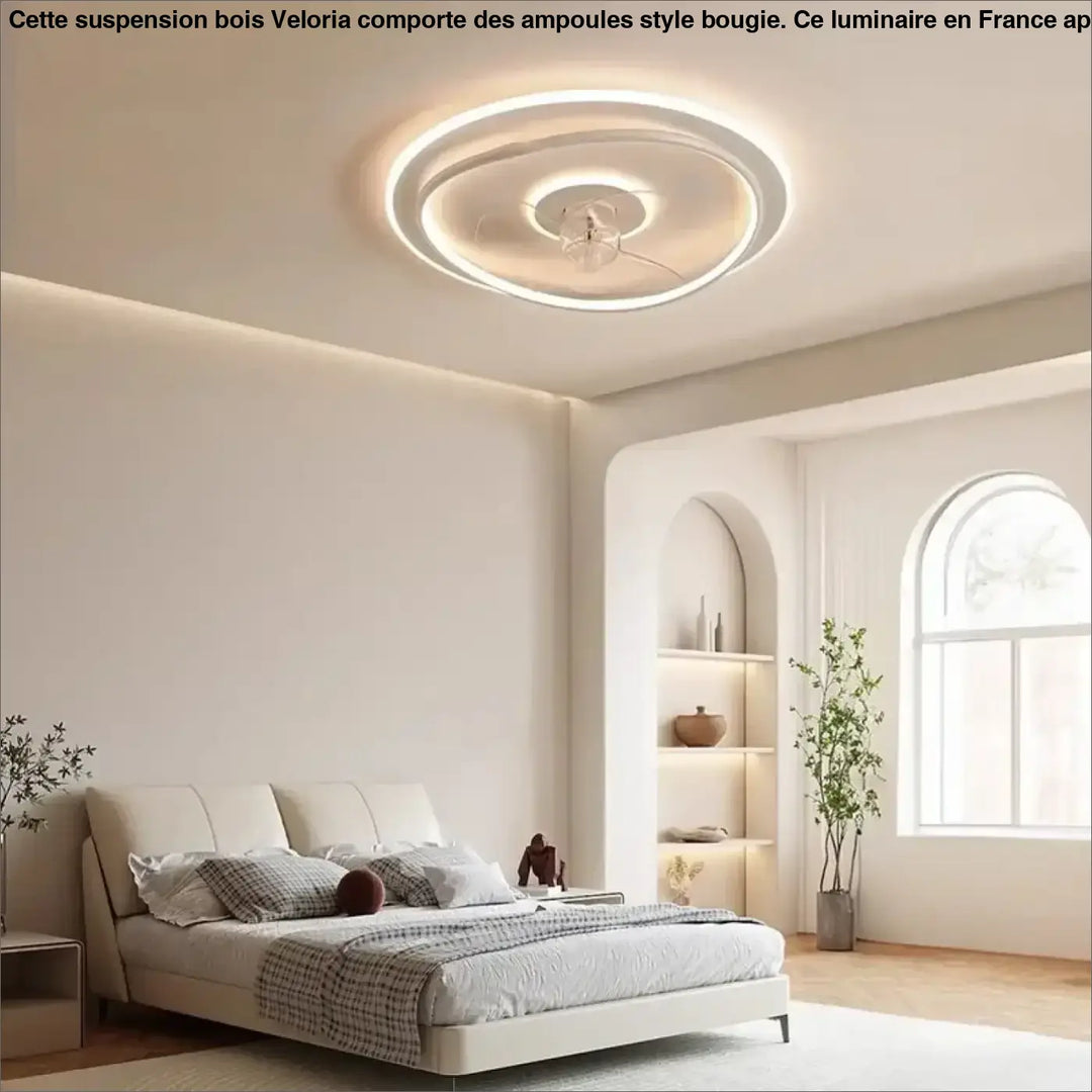 Plafonnier LED rond minimaliste avec ventilateur intégré design