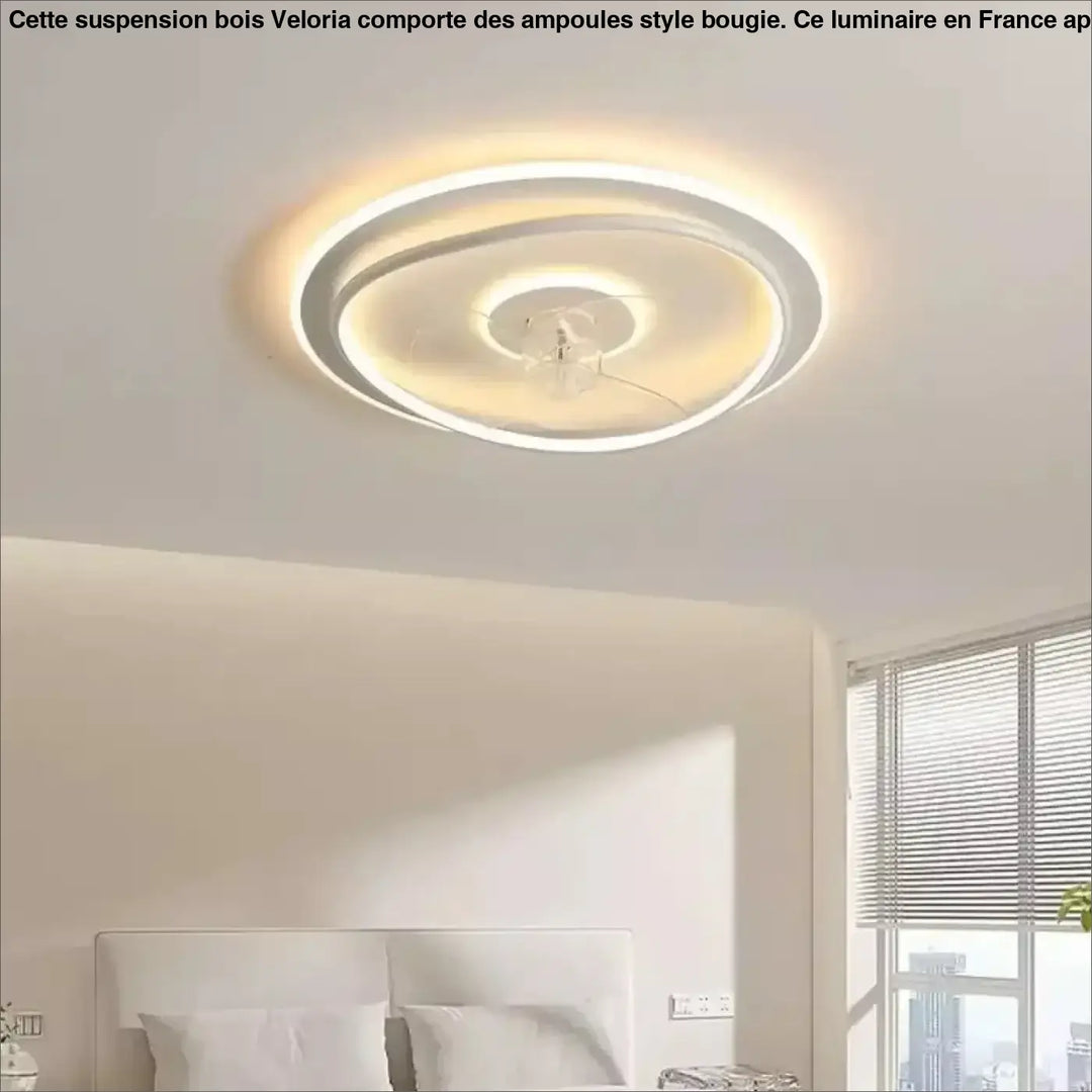 Plafonnier LED rond minimaliste avec ventilateur intégré design