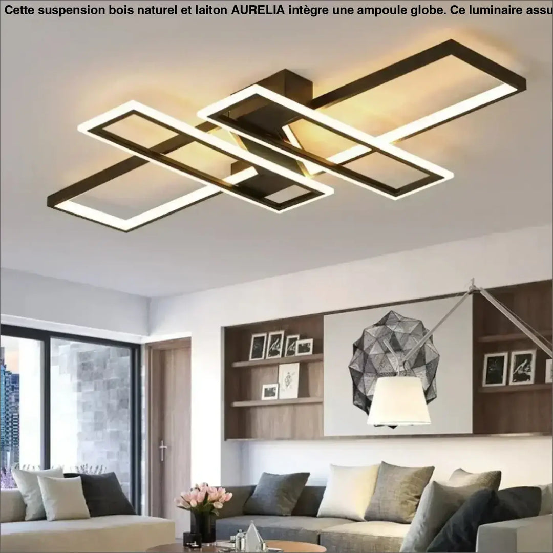 Plafonnier LED géométrique rectangulaire au style moderne minimaliste

