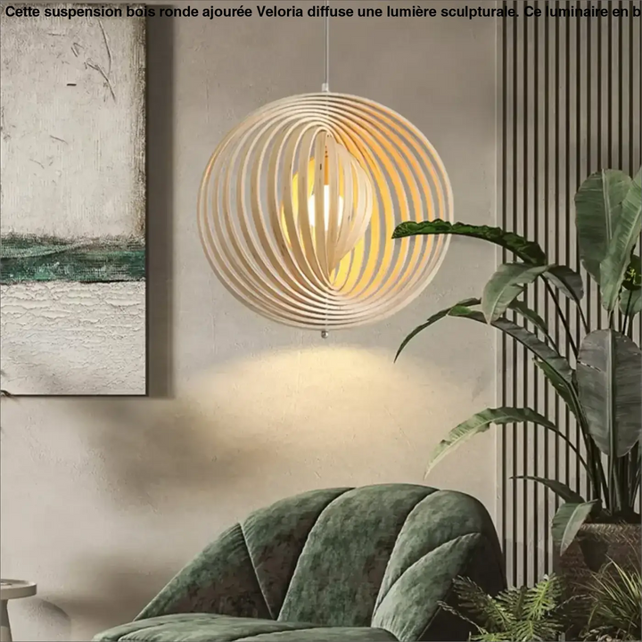 Rotating Moon Pendant Light Nordic Circular wood light fixtures Home Decor dining table light Bedroom Bar Corridor