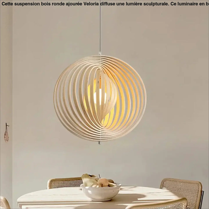 Rotating Moon Pendant Light Nordic Circular wood light fixtures Home Decor dining table light Bedroom Bar Corridor