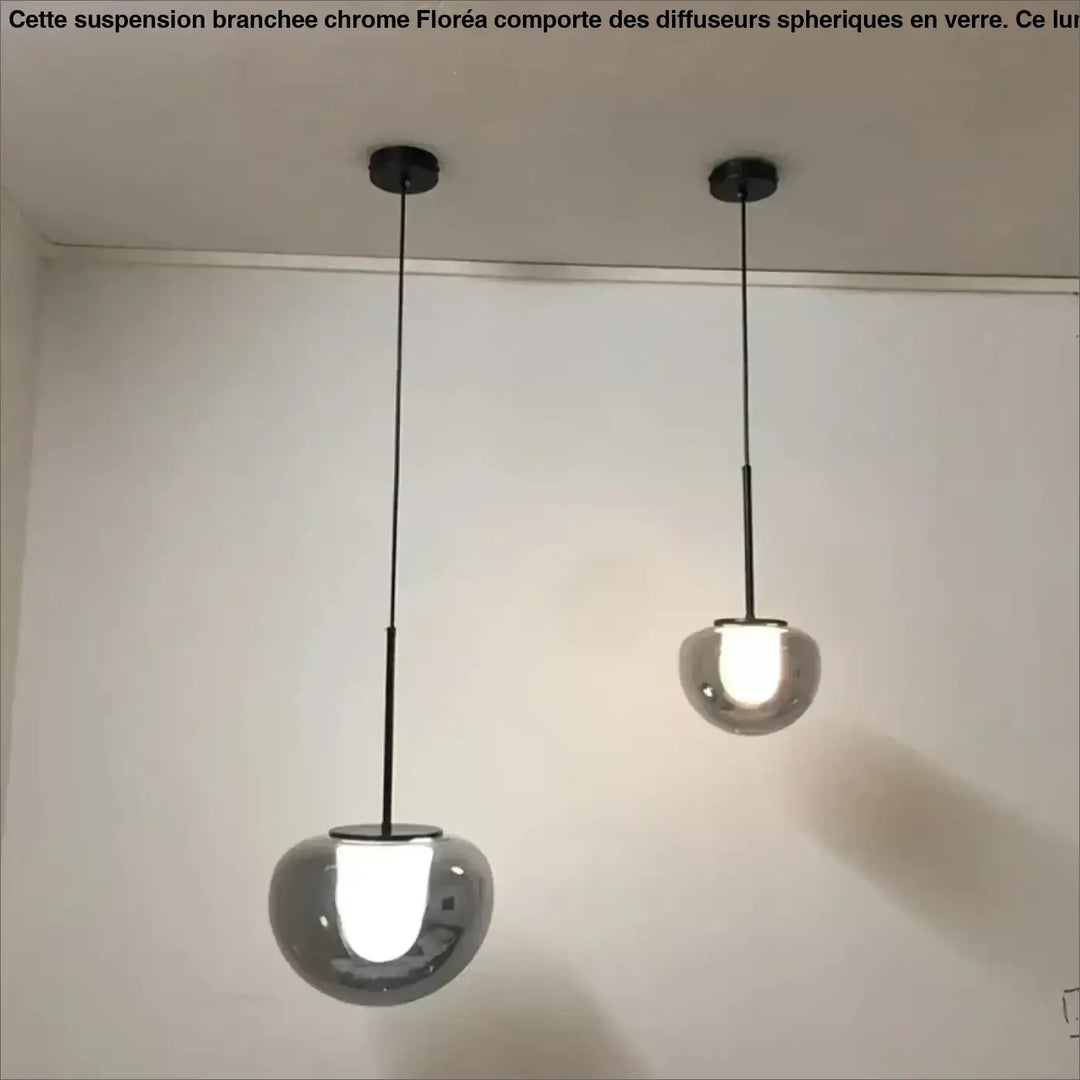 Suspension boule en verre fumé pour éclairage moderne

