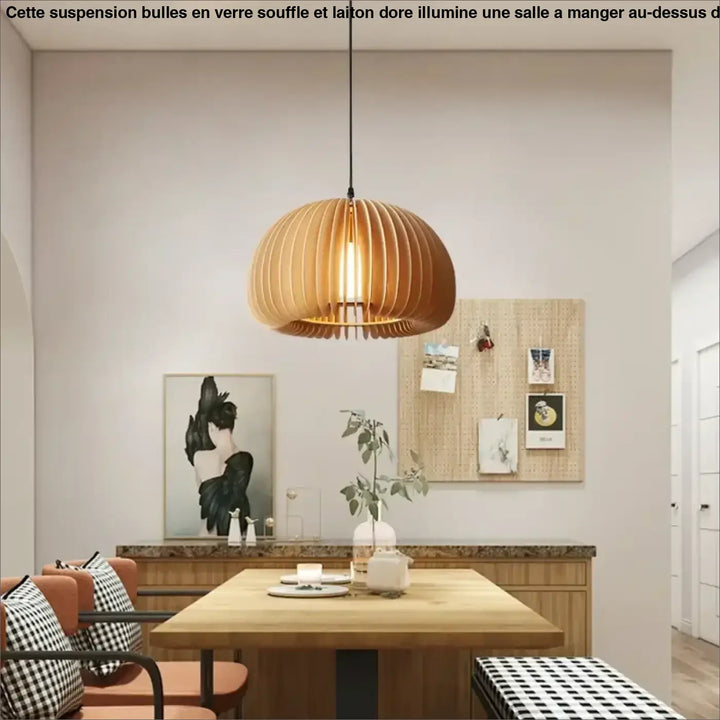 Suspension luminaire cocoon en forme de demi-sphère

