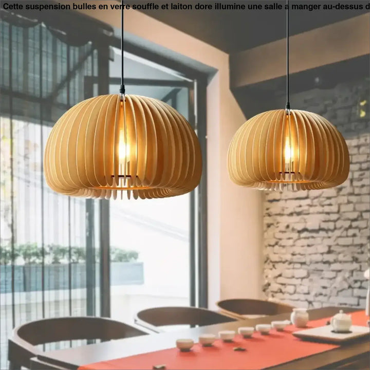 Suspension luminaire cocoon en forme de demi-sphère

