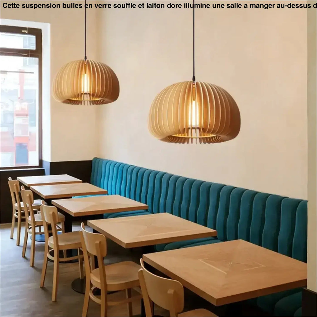 Suspension luminaire cocoon en forme de demi-sphère

