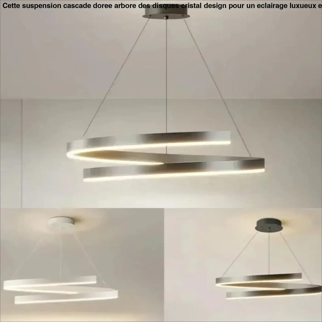 Suspension Contemporaine LED Anneaux Lumineux Élégants


