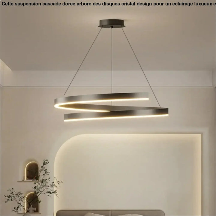 Suspension Contemporaine LED Anneaux Lumineux Élégants

