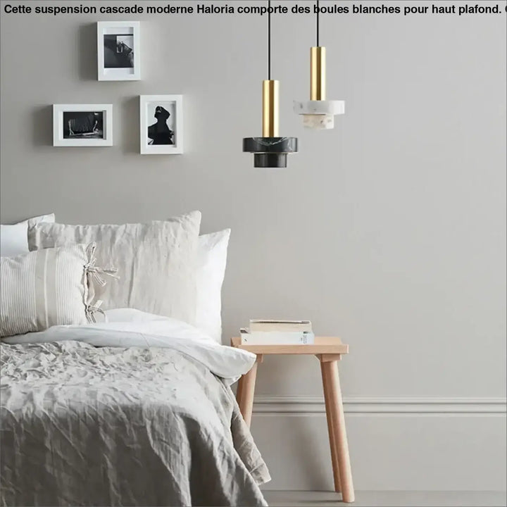 Suspension Design En Laiton Et Pierre Terrazzo Moderne