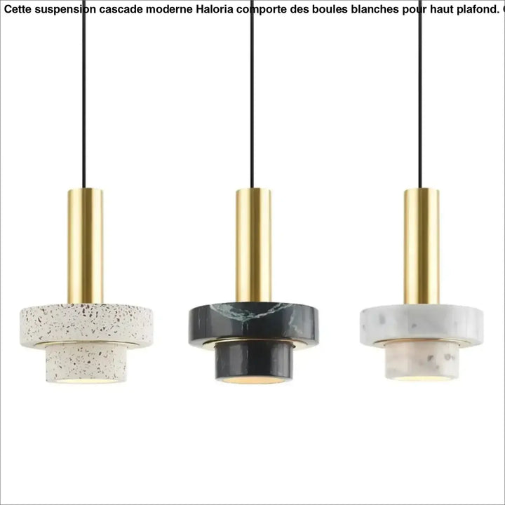 Suspension Design En Laiton Et Pierre Terrazzo Moderne