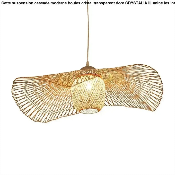 Suspension Luminaire Métal Tissé Design Contemporain pour Salon

