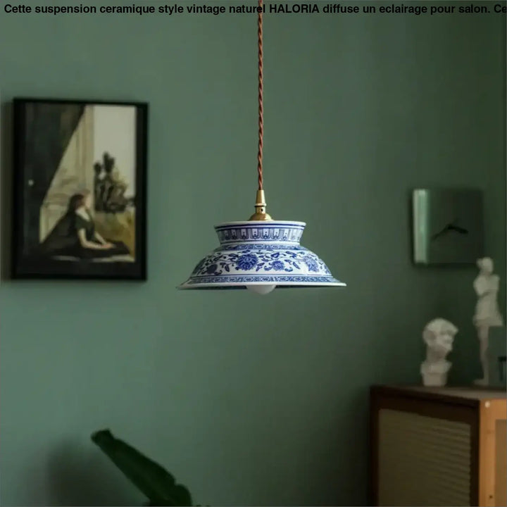 Suspension luminaire led vintage en céramique élégant