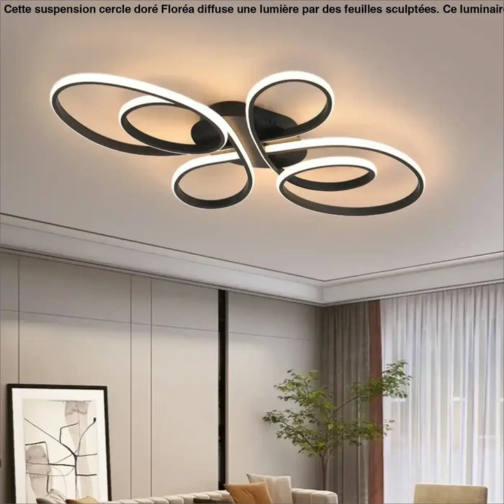 Plafonnier innovant avec courbes modernes en led design élégant