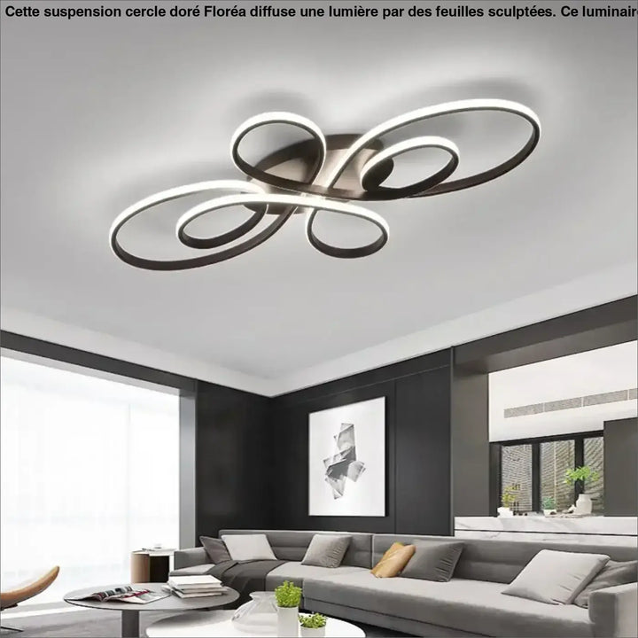 Plafonnier innovant avec courbes modernes en led design élégant