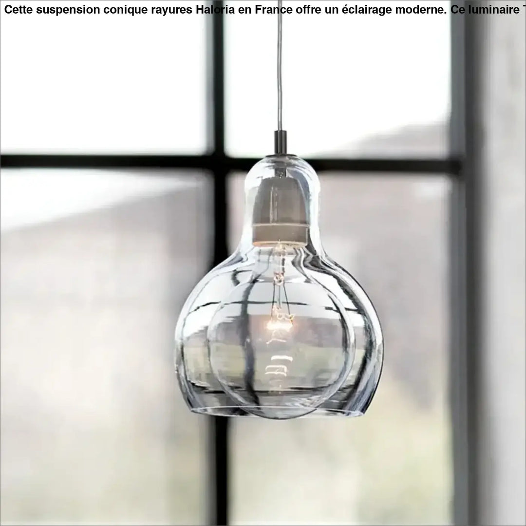 Suspension luminaire en verre coloré style moderne gris doré clair