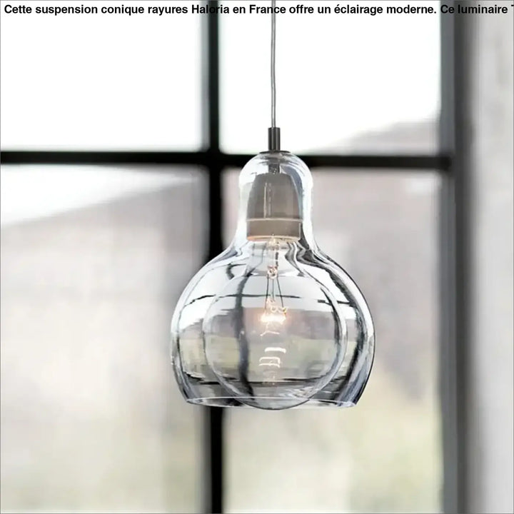 Suspension luminaire en verre coloré style moderne gris doré clair