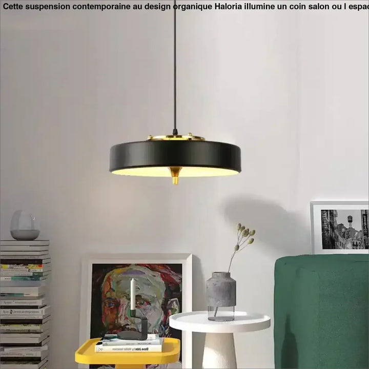 Suspension plate design avec détails dorés élégants