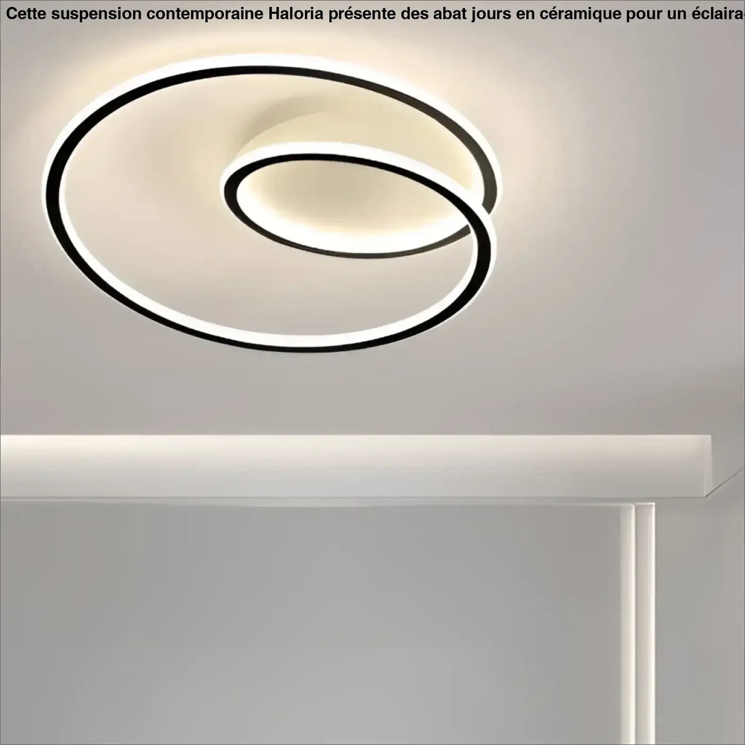 Plafonnier rond led noir élégant et économique style modern