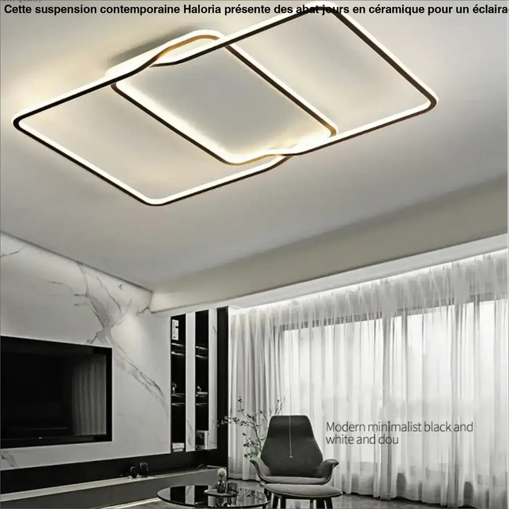 Plafonnier rond led noir élégant et économique style modern