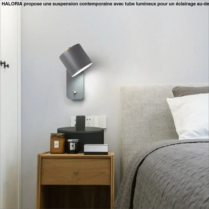 Applique murale myria grise contemporaine avec design minimaliste pour lecture murale elegante et moderne