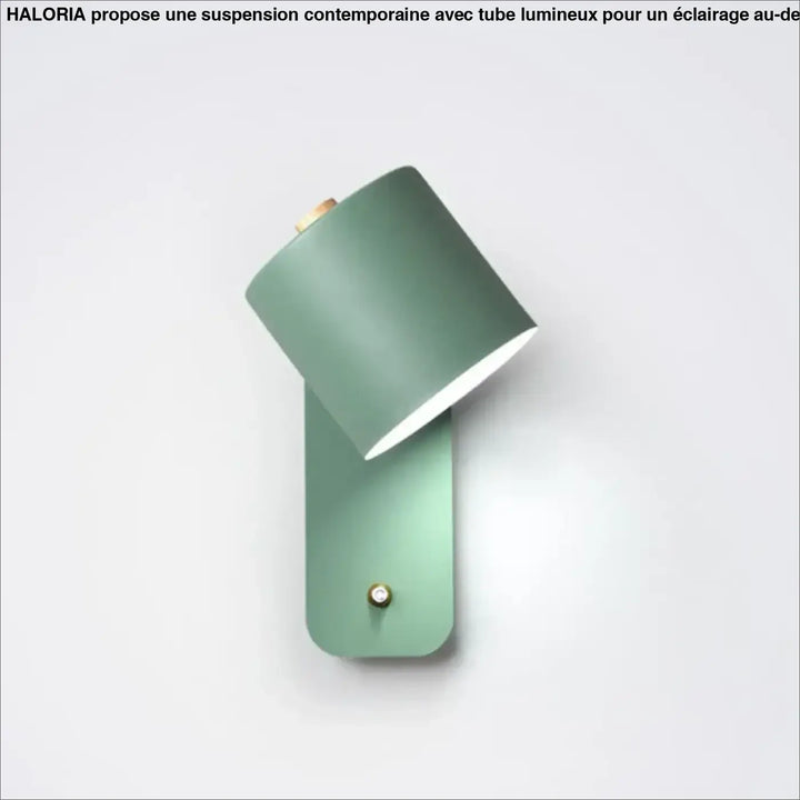 Applique murale contemporaine myria en vert menthe mat avec accents dorés pour décoration murale élégante