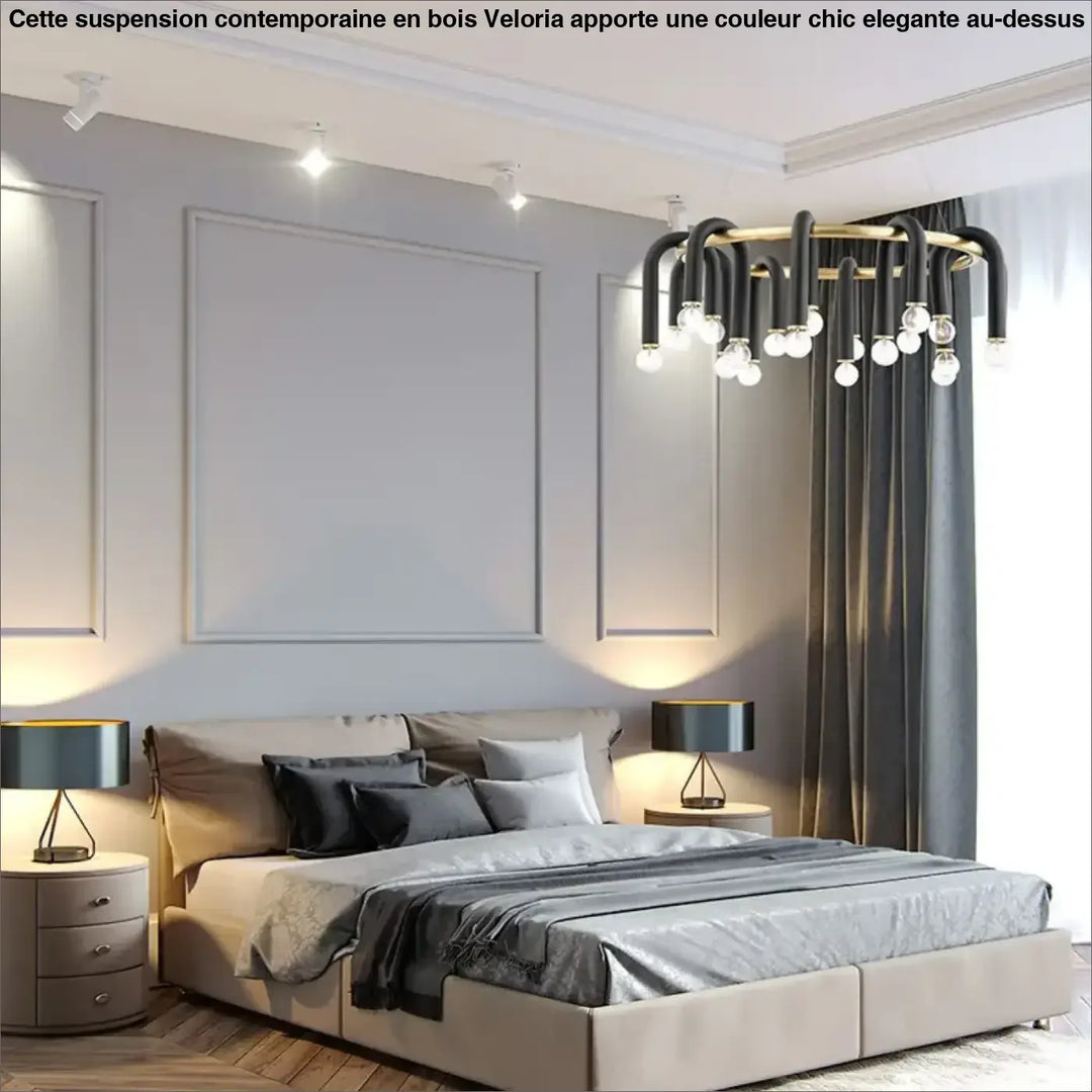 Suspension luminaire en forme de u inversée noire épurée