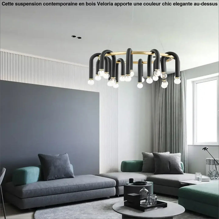 Suspension luminaire en forme de u inversée noire épurée