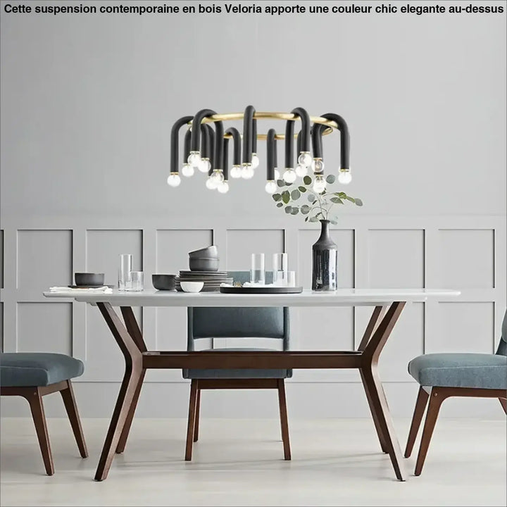 Suspension luminaire en forme de u inversée noire épurée