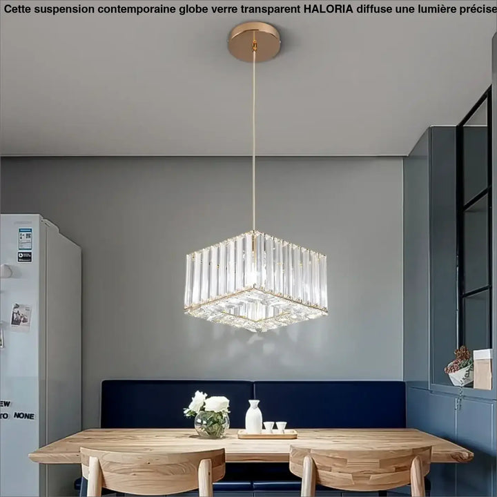 Suspension Luminaire Design Industriel avec Abat-Jour en Verre

