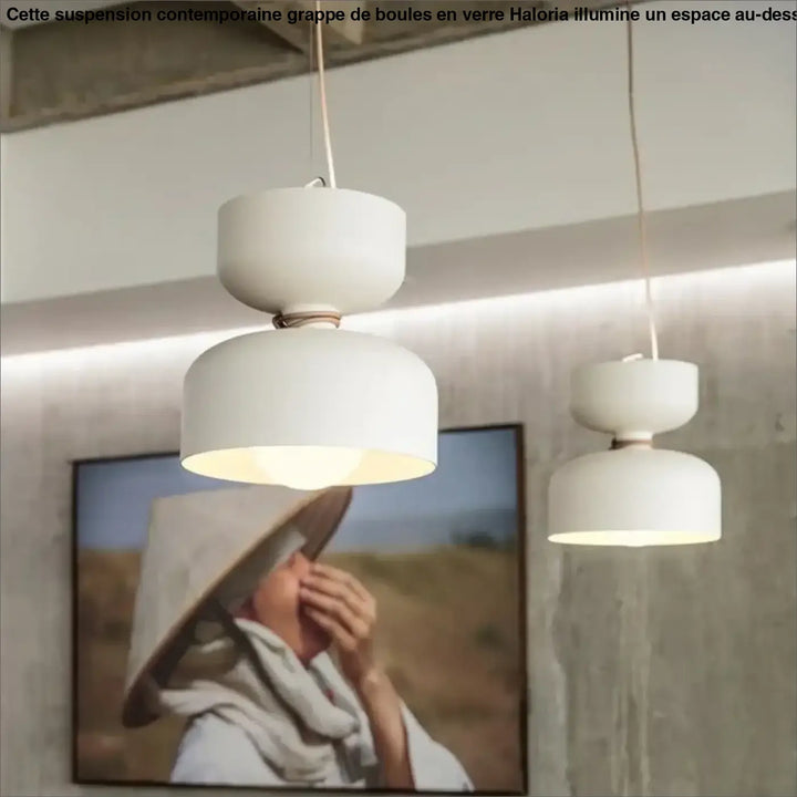 Suspension luminaire contemporaine blanche au style scandinave