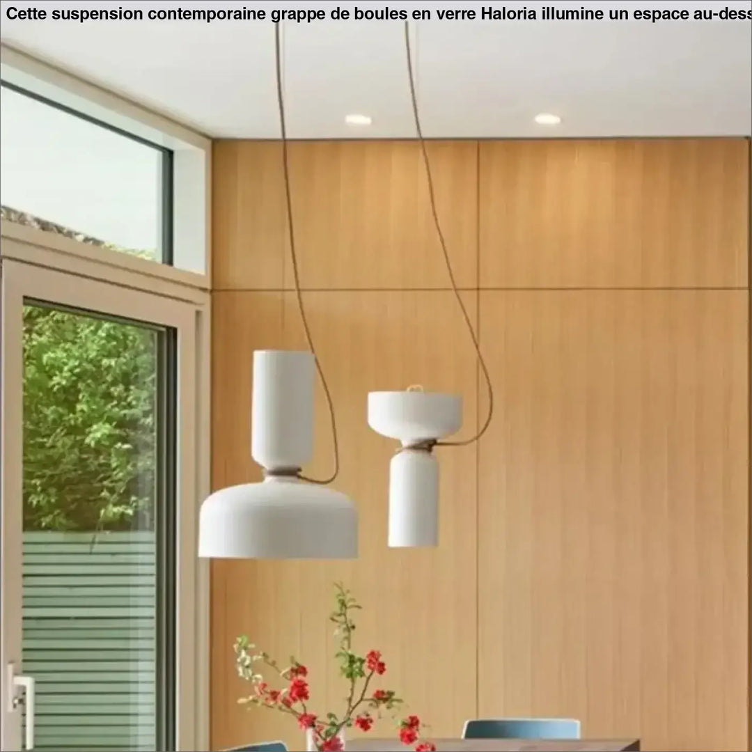 Suspension luminaire contemporaine blanche au style scandinave