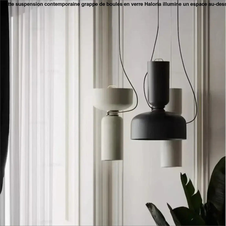 Suspension luminaire contemporaine blanche au style scandinave