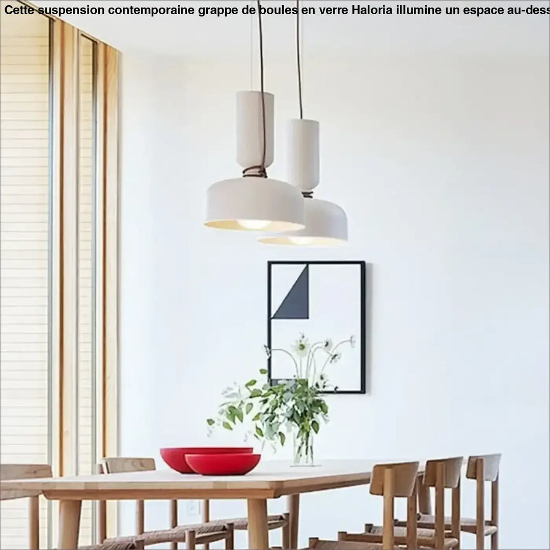 Suspension luminaire contemporaine blanche au style scandinave