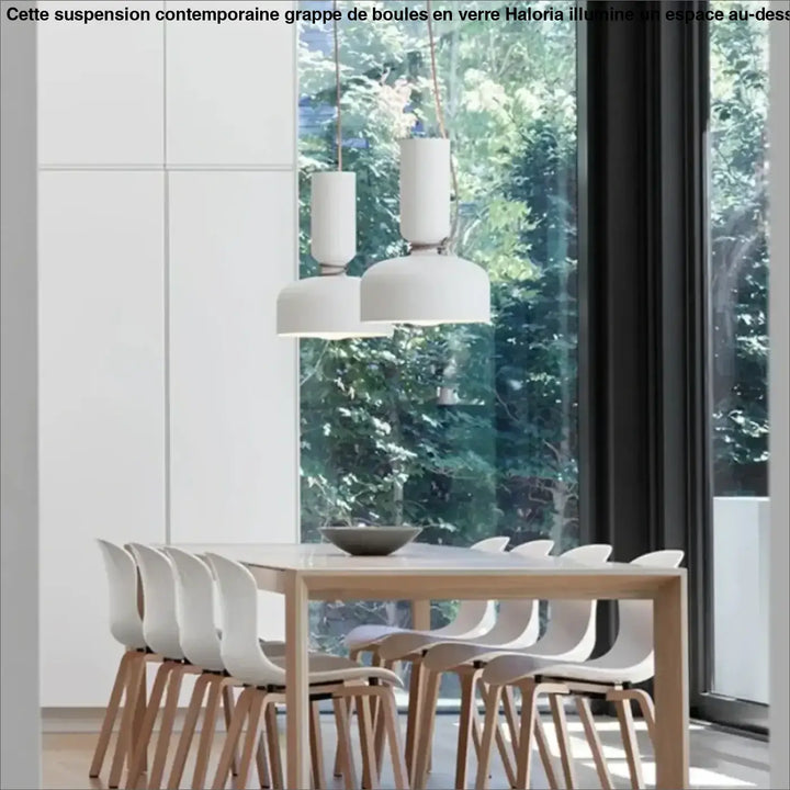 Suspension luminaire contemporaine blanche au style scandinave