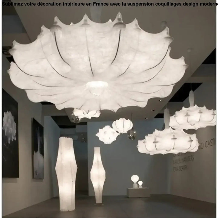 Suspension Design Originale Blanche Style Contemporain