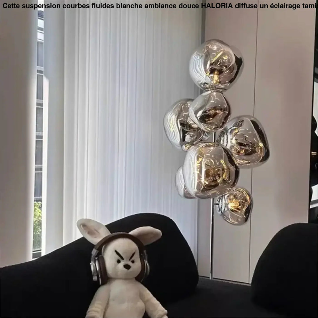 Lampadaire design en verre fumé ambré et chrome moderne