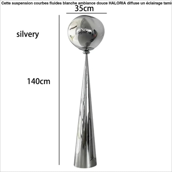 Lampadaire design en verre fumé ambré et chrome moderne