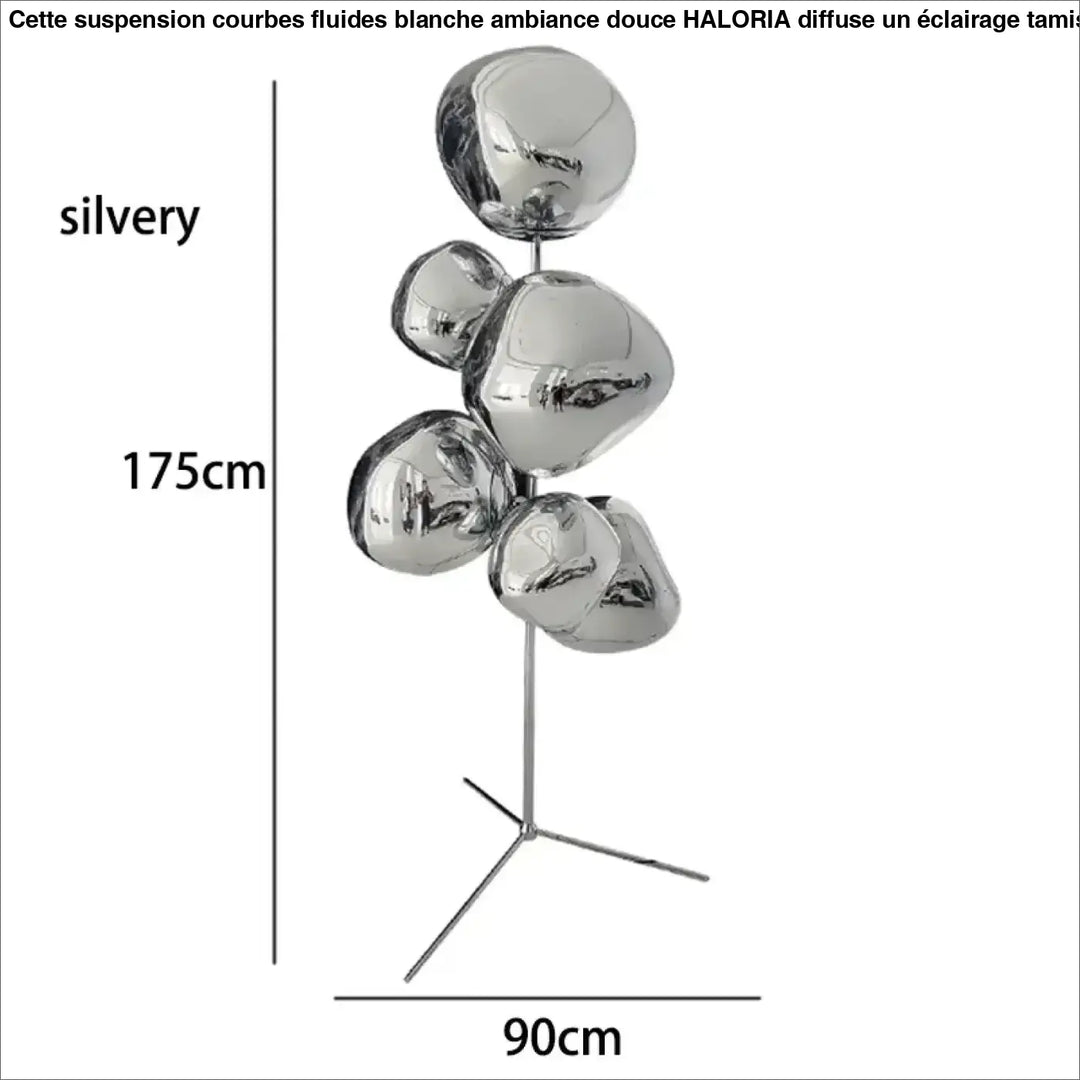 Lampadaire design en verre fumé ambré et chrome moderne