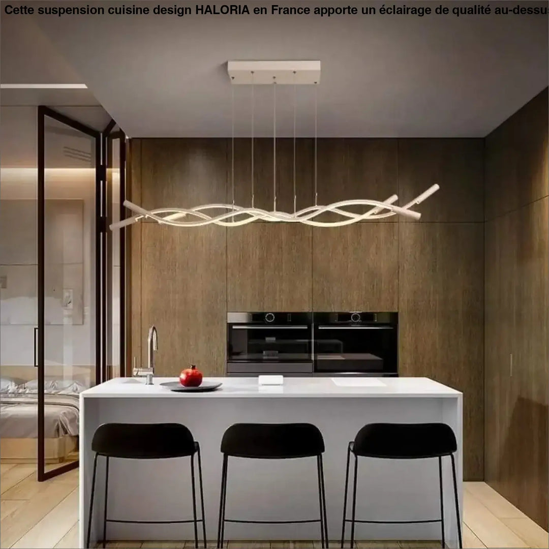 Suspension Cuisine Design Ondulée en Acrylique
