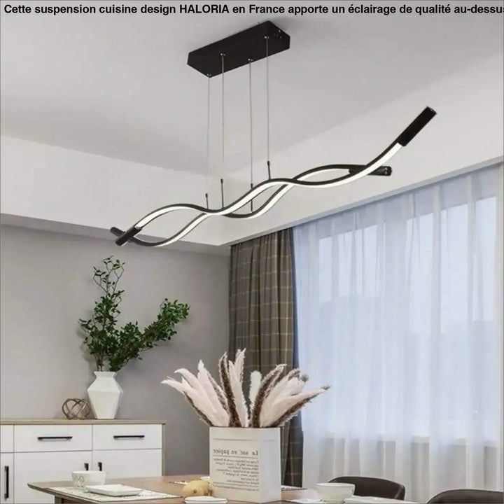 Suspension Cuisine Design Ondulée en Acrylique