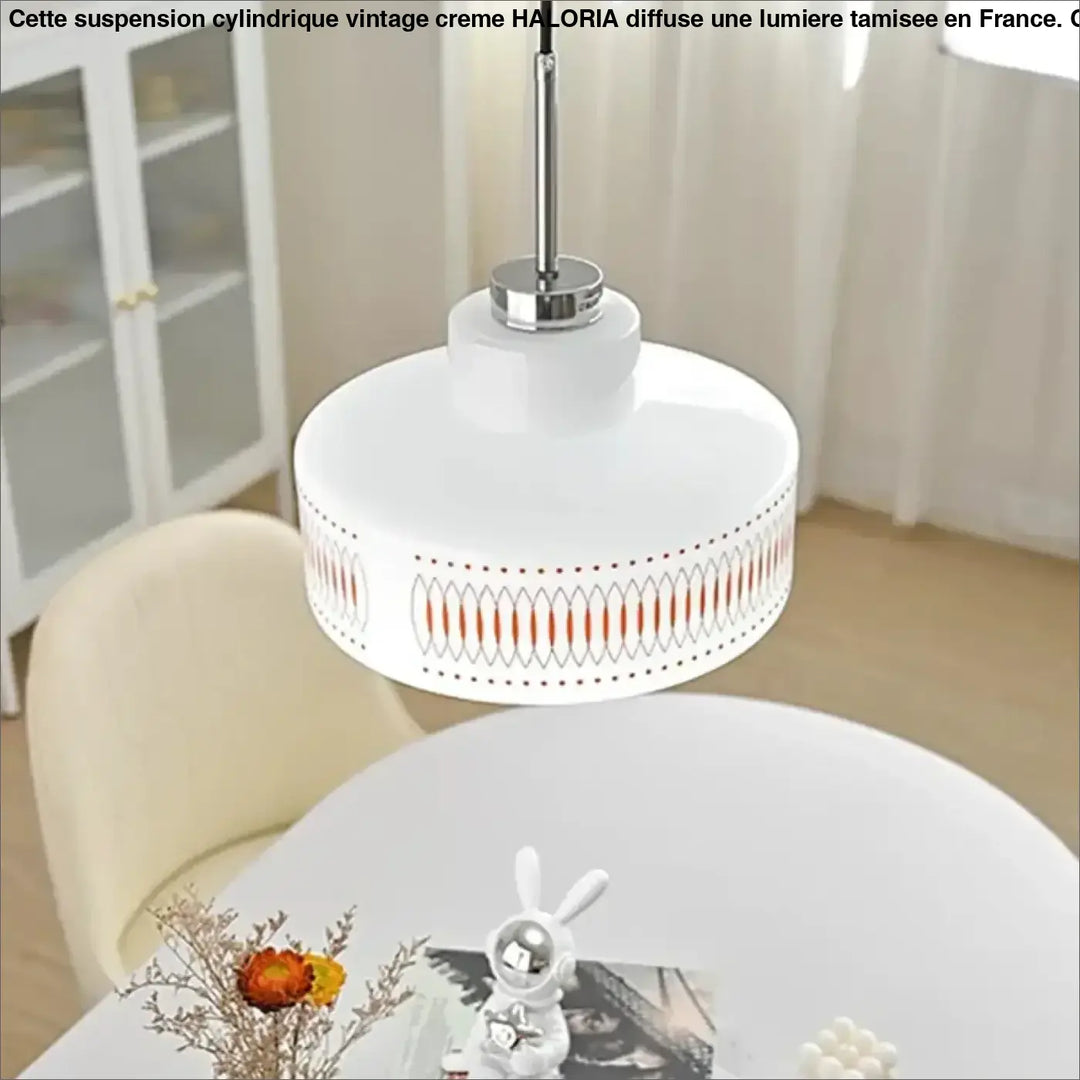 Suspension Cylindrique Vintage Crème Pour Ambiance Douce

