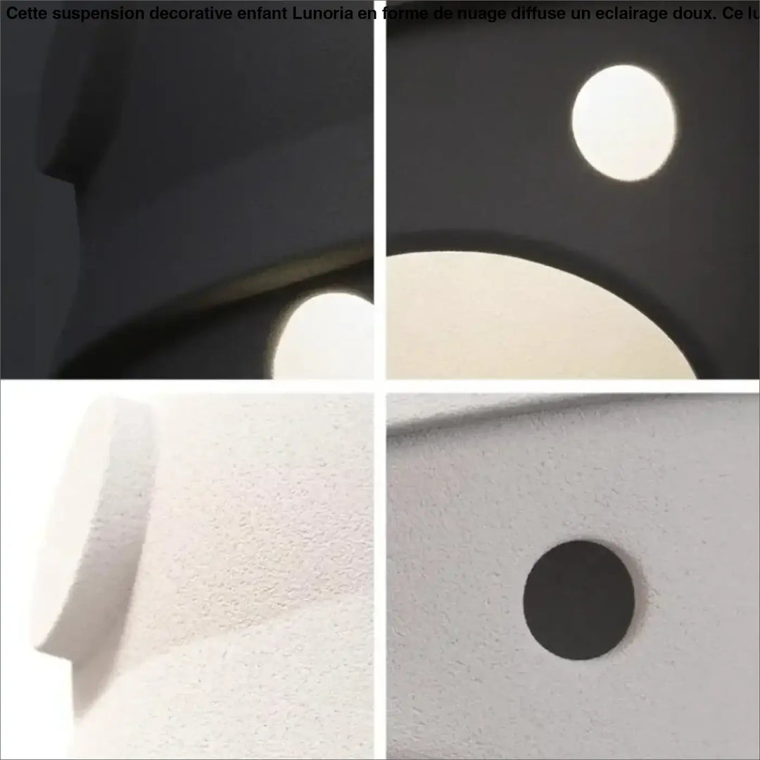 Suspension decorative enfant lunoria en forme de nuage avec luminaire mural noir et blanc minimaliste yin-yang