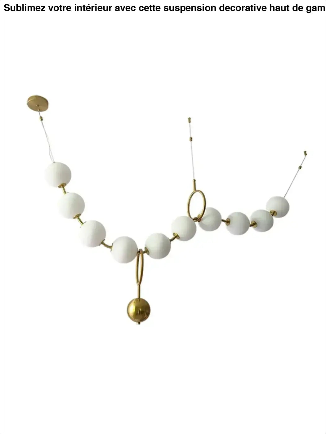 Suspension moderne boules lumineuses doré blanc raffiné