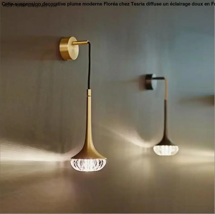 Applique murale moderne laiton et verre lumineux au style élégant