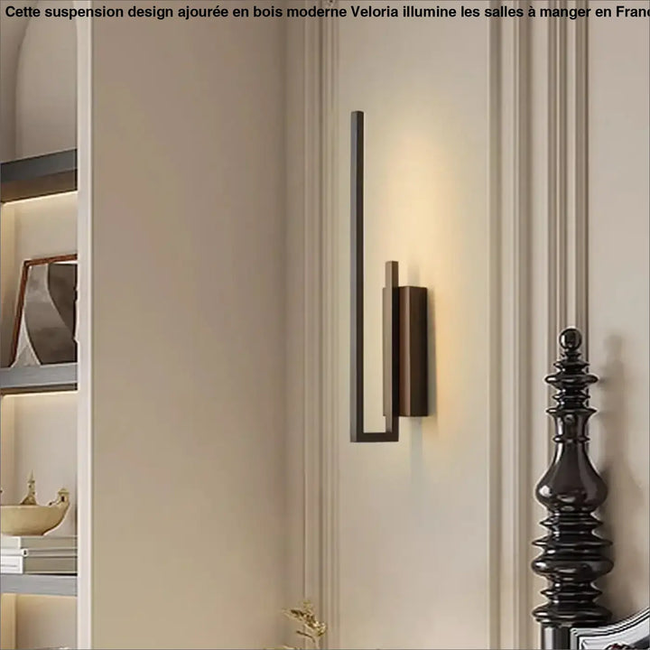 Applique murale LED moderne en métal noir design minimaliste