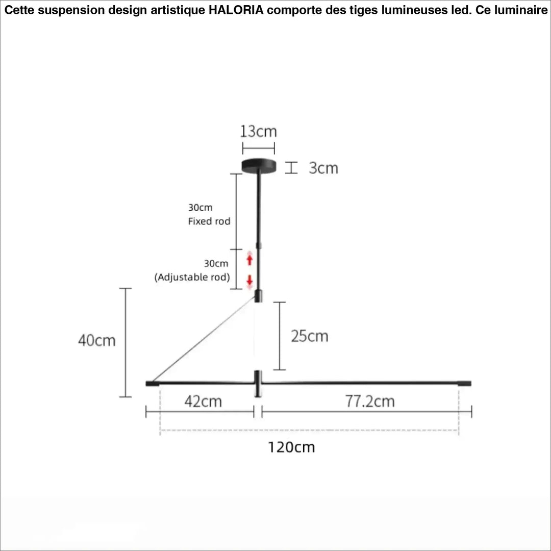 Suspension led linéaire style architecte noir blanc élégant