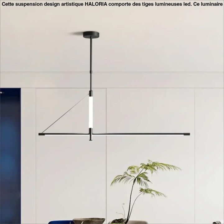 Suspension led linéaire style architecte noir blanc élégant