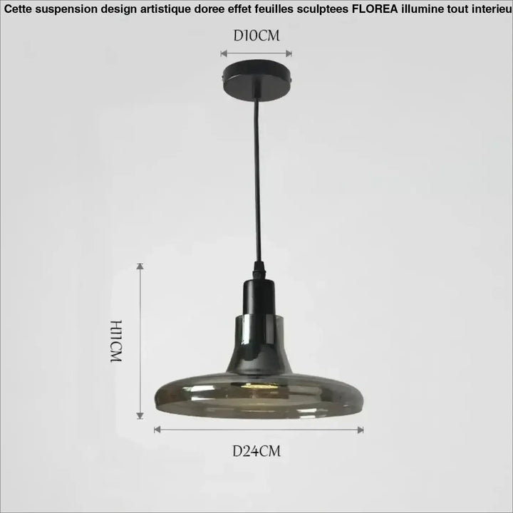 Suspension luminaire en verre fumé style moderne et design élégant