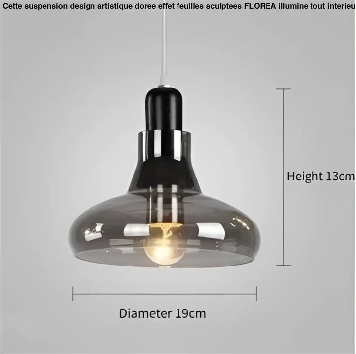 Suspension luminaire en verre fumé style moderne et design élégant