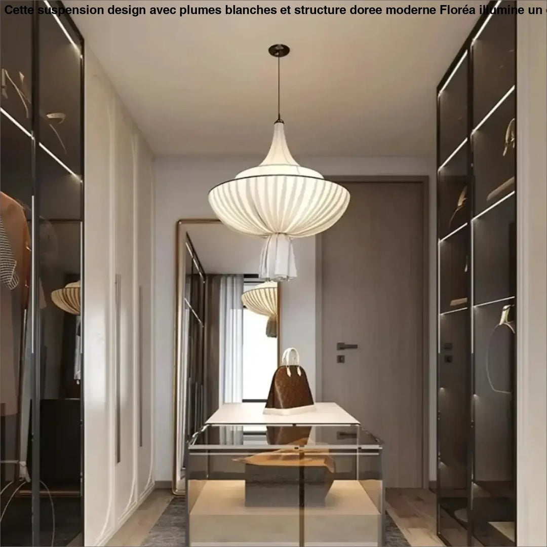 Suspension luminaire plissée inspiration lanterne décorative

